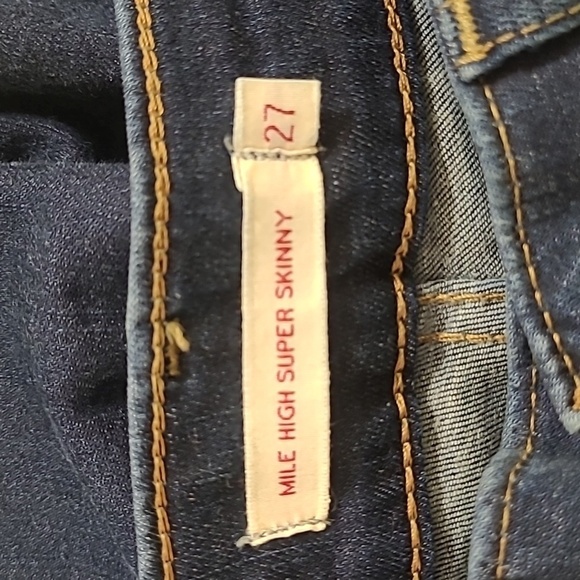 Levi's Mile High Super Skinny dark wash jeans 27 - Picture 6 of 9